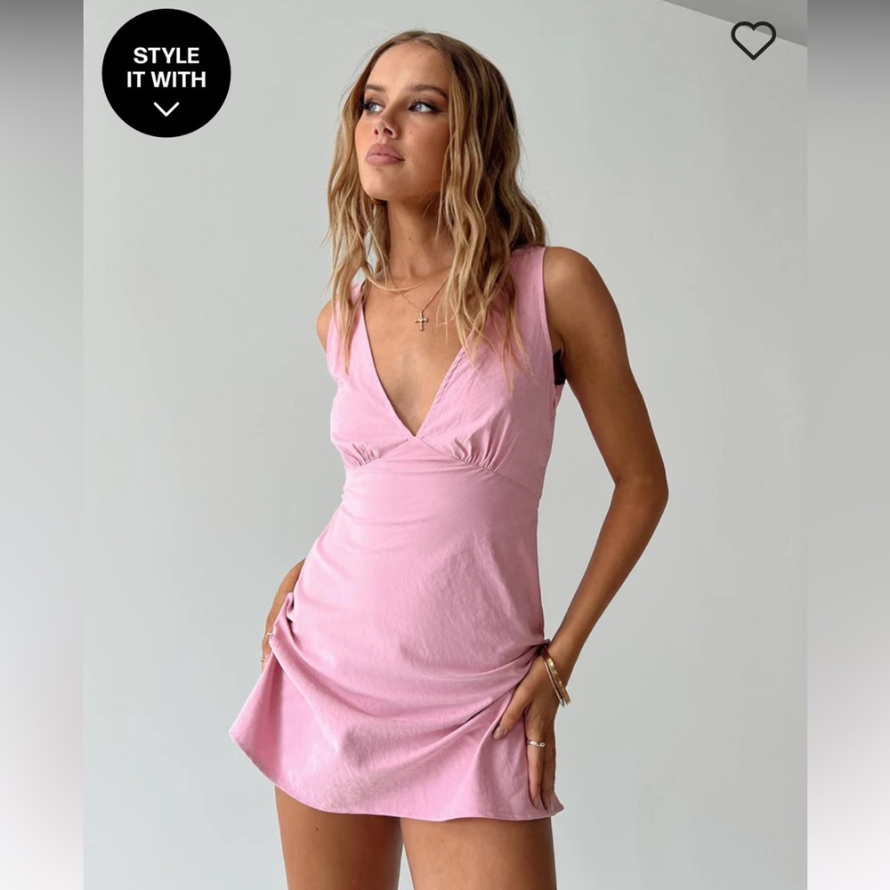Princess Polly: NELLIE MINI DRESS GIN FIZZ PINK. Size: 4